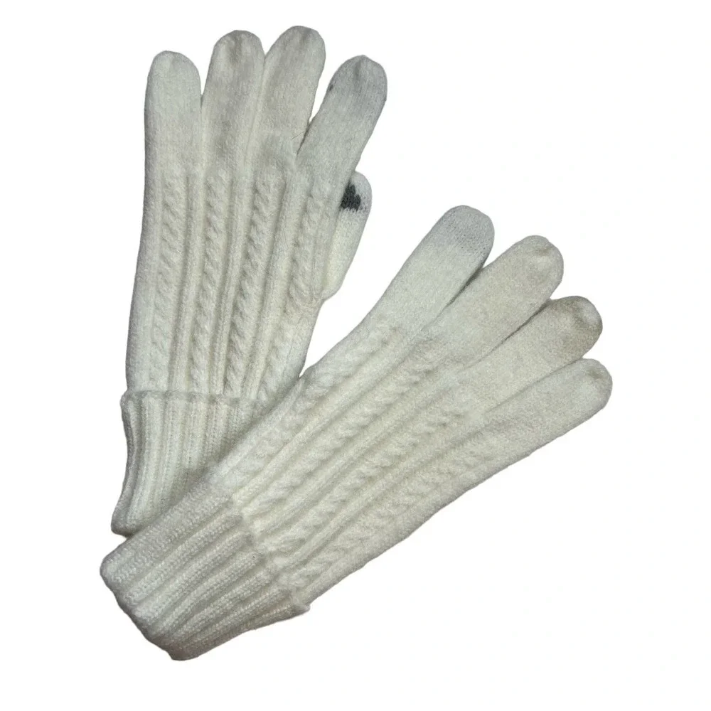 Hat Attack‎ Cable Knit Touch Screen Glove New Ivory